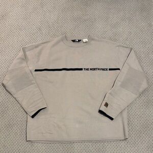 Vintage Y2K Men’s Tan The North Face Logo 100% Wool Long Sleeve Sweater Gorpcore